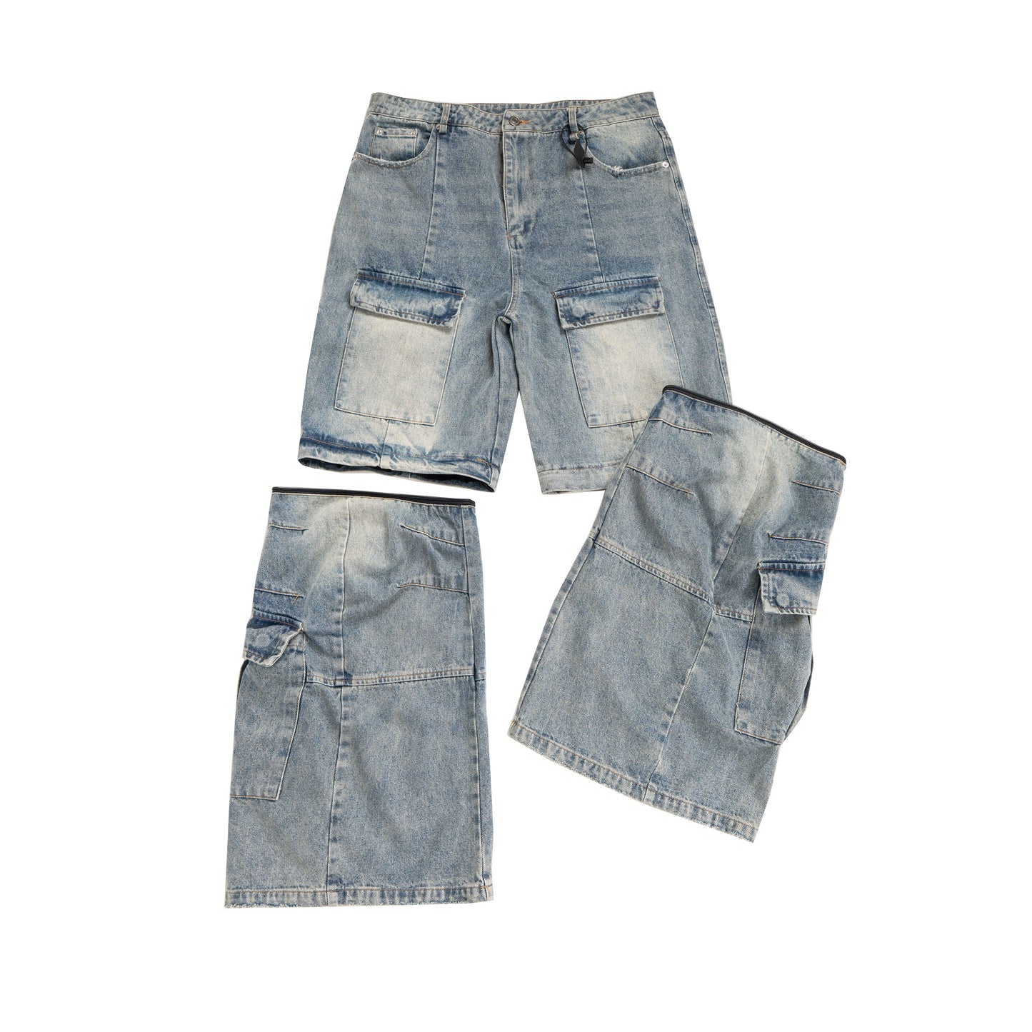 Node_2-in-1 Convertible Denim Pants