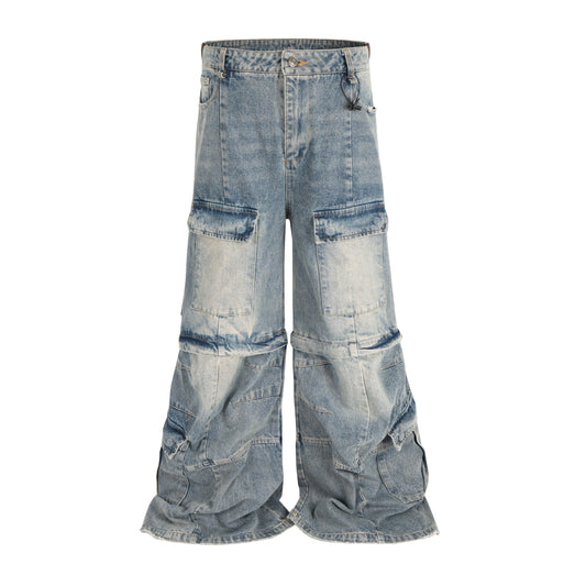 Node_2-in-1 Convertible Denim Pants